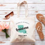 N'Importe Quel Sac D'Accueil Mariage De Color Loui<br><div class="desc">Sac cadeau de bienvenue mariage week-end pour les invités hors de la ville à votre mariage, avec l'image de Louisiane. Vous pouvez modifier les couleurs pour n'importe quelle partie de ce design, ainsi que déplacer le coeur à l'emplacement de votre mariage. Pour modifier les couleurs, cliquez sur personnaliser, puis sur...</div>