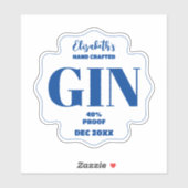 N'Importe Quel Sticker Gin Personnalisé Couleur (Feuille)