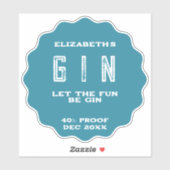 N'Importe Quel Sticker Gin Personnalisé Couleur (Feuille)