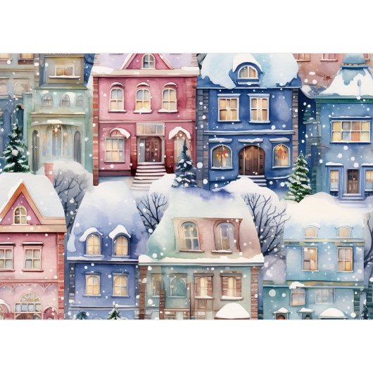 N'Importe Quel Texte Snowy Homes Carte de Vacances