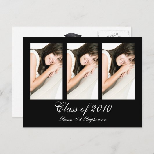 N'importe quelle année~ Black Graduation Carte Pos (Devant / Derrière)