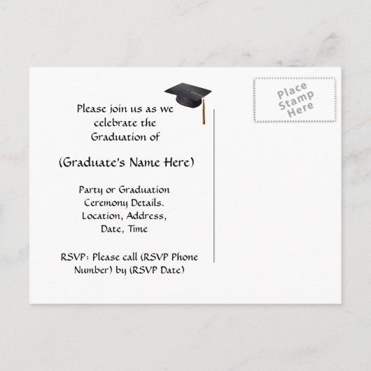 N'importe quelle année~ Black Graduation Carte Pos (Dos)