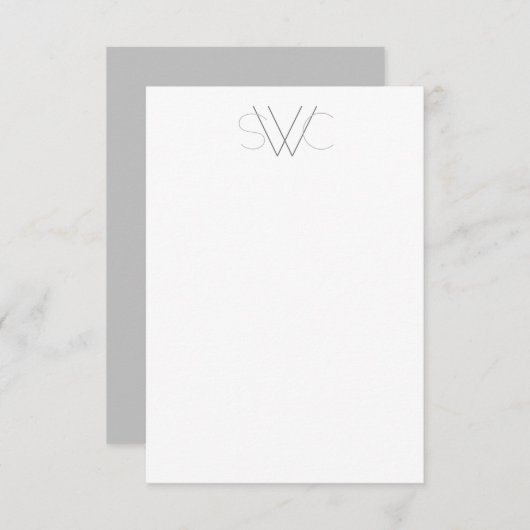 N'importe quelle couleur - Cartes Monogrammes Mode (Devant / Derrière)