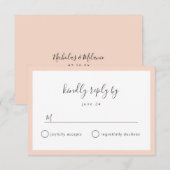 N'IMPORTE QUELLE COULEUR de mariage RSVP cartes de (Devant / Derrière)