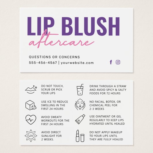 N'Importe Quelle Couleur Moderne Purple Lèvres Blu (Devant & derrière)