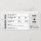 N'IMPORTE QUELLE destination carte d'embarquement  (Dos)