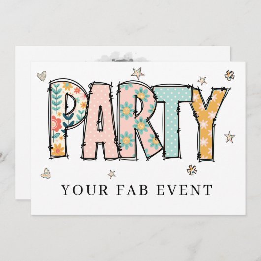 * N'importe quelle fête do-it-yourself Invitation  (Devant / Derrière)