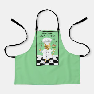 N'Importe Qui Peut Cuisiner ! Tablier Vert Kitty (
