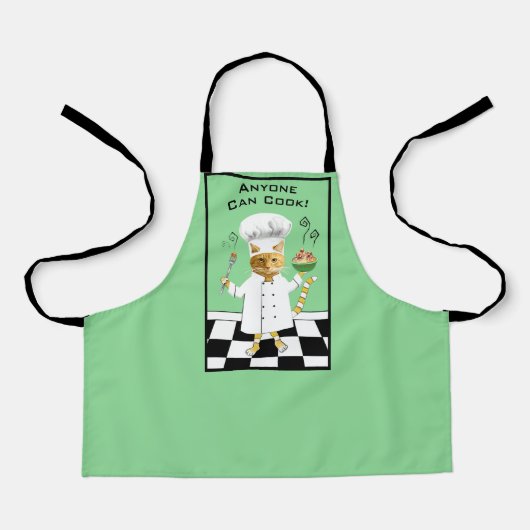 N'Importe Qui Peut Cuisiner ! Tablier Vert Kitty ( (Recto)