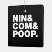 NIN & COM & POOP. PINGPONG BALL KERAMISCH ORNAMENT (Links)