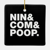 NIN & COM & POOP. PINGPONG BALL KERAMISCH ORNAMENT (Achterkant)