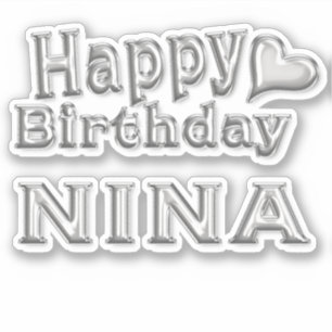 Nina Happy Birthday Autocollant Autocollant
