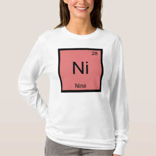 Nina Naam Chemie Element Periodiek Systeem T-shirt