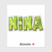 Nina Nom Kiwi Design Autocollant Sticker (Feuille)