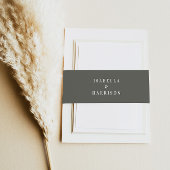 NINA Sage Green Bohemian Minimalistische buikband Uitnodigingen Wikkel