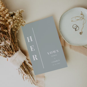 NINA Sage Green Boho her Wedding Vow Book Kaart