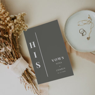 NINA Sage Green Boho Zijn Wedding Vow Book Kaart