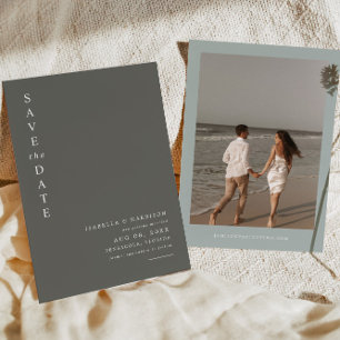 NINA Sage Green Modern Minimalist Save the Date Kaart