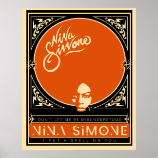 Nina Simone Oranje Poster