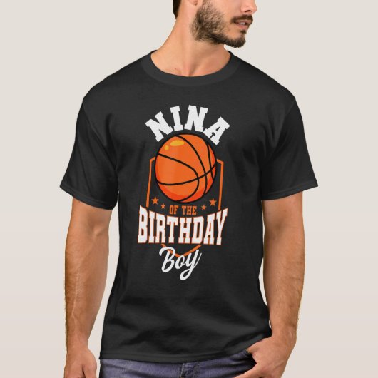Nina van de verjaardag jongen basketbal thema bday t-shirt (Voorkant)