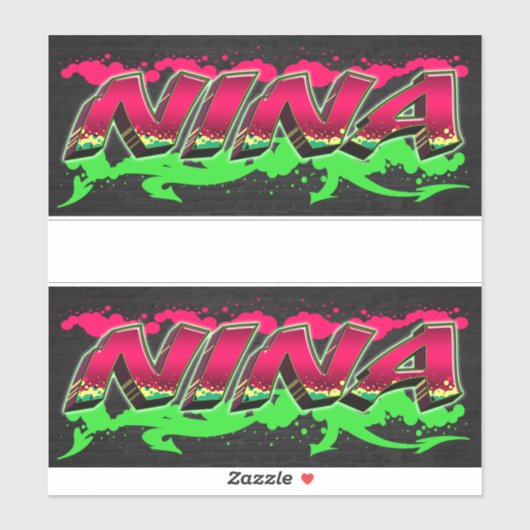 Nina Vorname Name Graffiti Aufkleber Sticker (Vel)