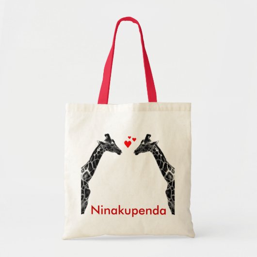 Ninakupenda "je t'aime" sac de girafe (Devant)