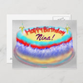 Nina's Birthday Cake Briefkaart (Voorkant / Achterkant)