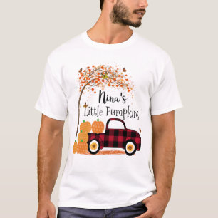 Nina's kleine pompoenen rode vrachtwagen herfst t-shirt