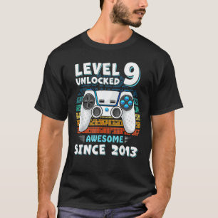 Nine 9yr Bday Son Boy Gamer 9th 9 Years Old Birth T-shirt