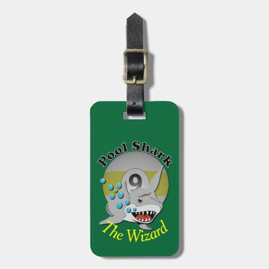 Nine Ball Billiards Pool Shark Bagagelabel (Voorkant verticaal)