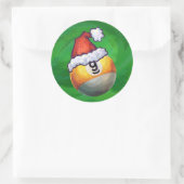Nine Ball in Santa Hat op Green Ronde Sticker (Tas)