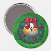 Nine Ball in Wreath on Green Magneet (Voorkant / Achterkant)