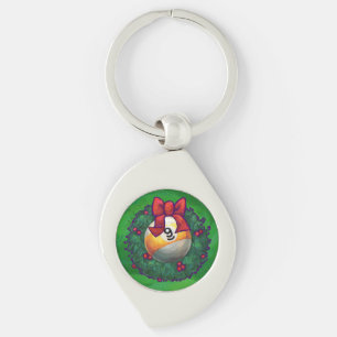 Nine Ball in Wreath on Green Sleutelhanger