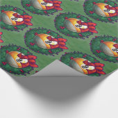 Nine Ball in Wreath Pattern on Green Cadeaupapier (Hoek)