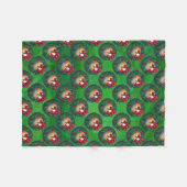 Nine Ball in Wreath Pattern on Green Fleece Deken (Voorkant (Horizontaal))