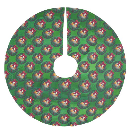 Nine Ball in Wreath Pattern on Green Kerstboom Rok (Voorkant)