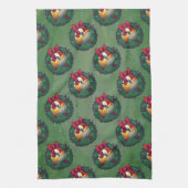 Nine Ball in Wreath Pattern on Green Theedoek (Verticaal)