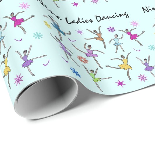 Nine Dames Dancing Cadeaupapier (Rol Hoek)