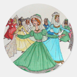 Nine Dames Dancing Ronde Sticker