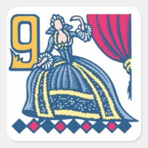 Nine Dames Dancing Vierkante Sticker