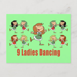 Nine Dames Dansende Briefkaarten