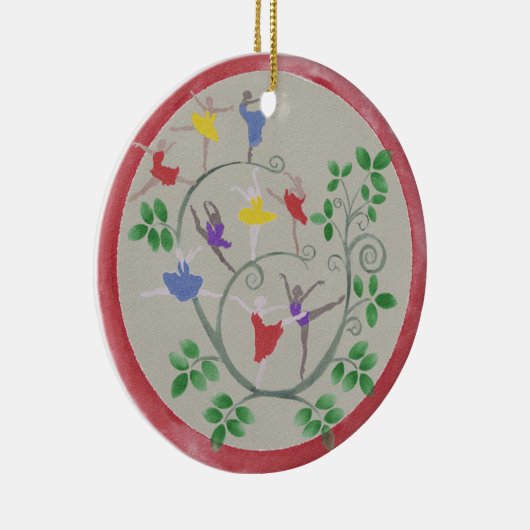 Nine Dames dansende kerstversiering Keramisch Ornament (Rechts)