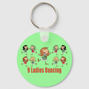 Nine Dames Dansende Sleutelhangers