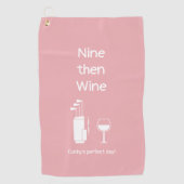 Nine en Wine Golf Towel Golfhanddoek (Voorkant)