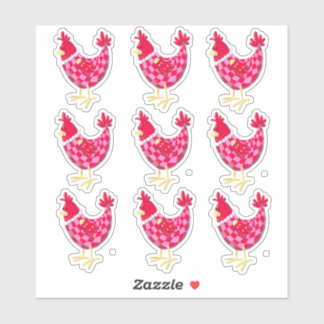 Nine Gecontroleerde hennen - Stickers