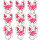 Nine Gecontroleerde hennen - Stickers (Voorkant)