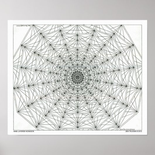 Nine-Gelaagde Nonagon die Poster kleurt (Voorkant)