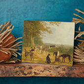 Nine Greyhounds in een Landschap (olie op canvas) Fotoplaat (Zijkant)