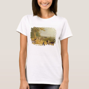 Nine Greyhounds in een Landschap (olie op canvas) T-shirt