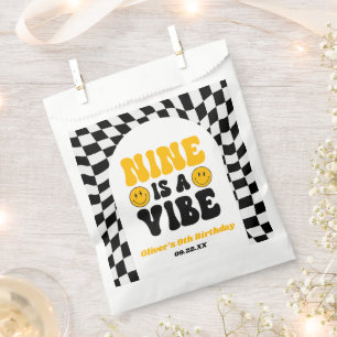 Nine Is A Vibe Retro Negende 9e Verjaardagsfeestje Bedankzakje